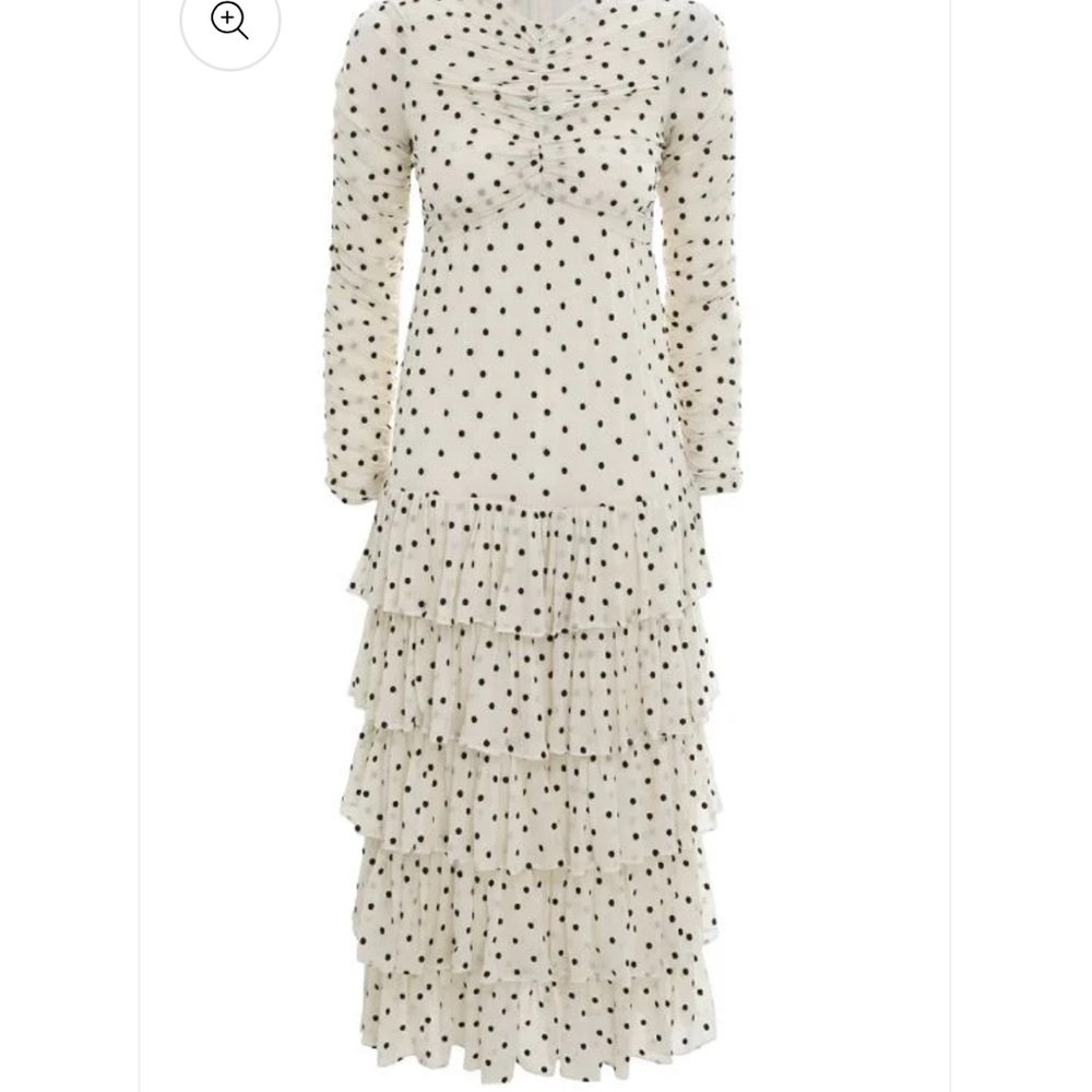 NWT Elegant Zimmermann Polka Dot Ruffle Midi Dress